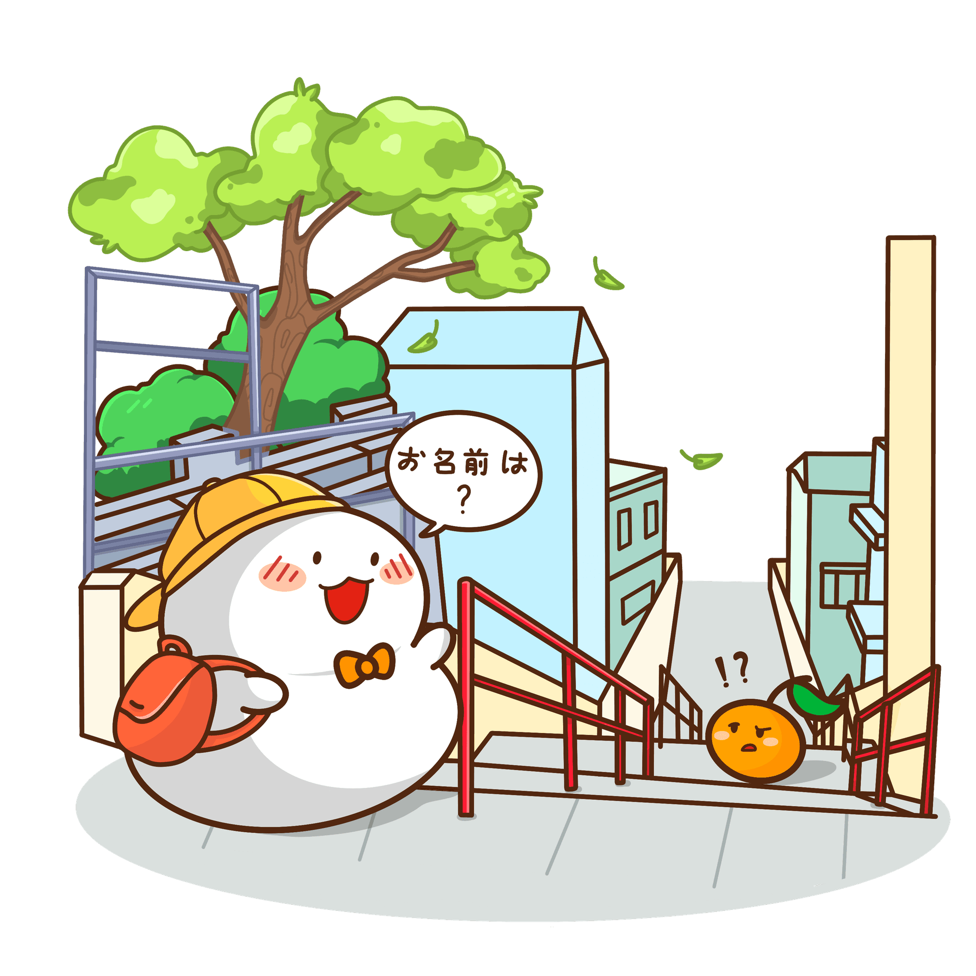 Mochi asking a name in Japanese